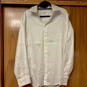 Calvin Klein Men's White Shirt, white dress shirt, 16.5 - 17 NWOT Large